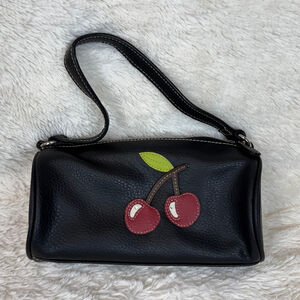 Y2K Tommy Hilfiger cherry detail black mini shoulder bag